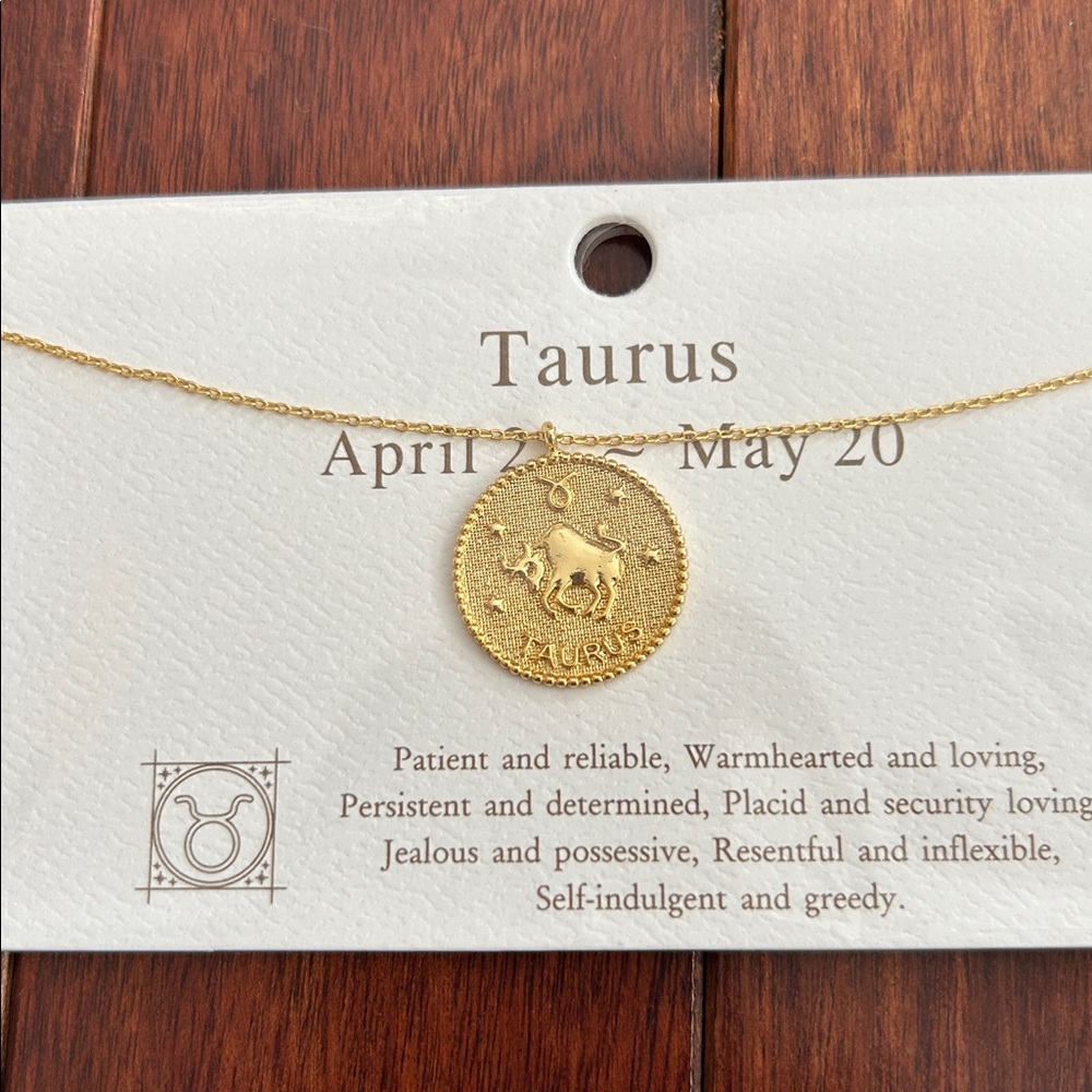 Wantable Gold Dipped Taurus Zodiac Necklace - Picture 3 of 6